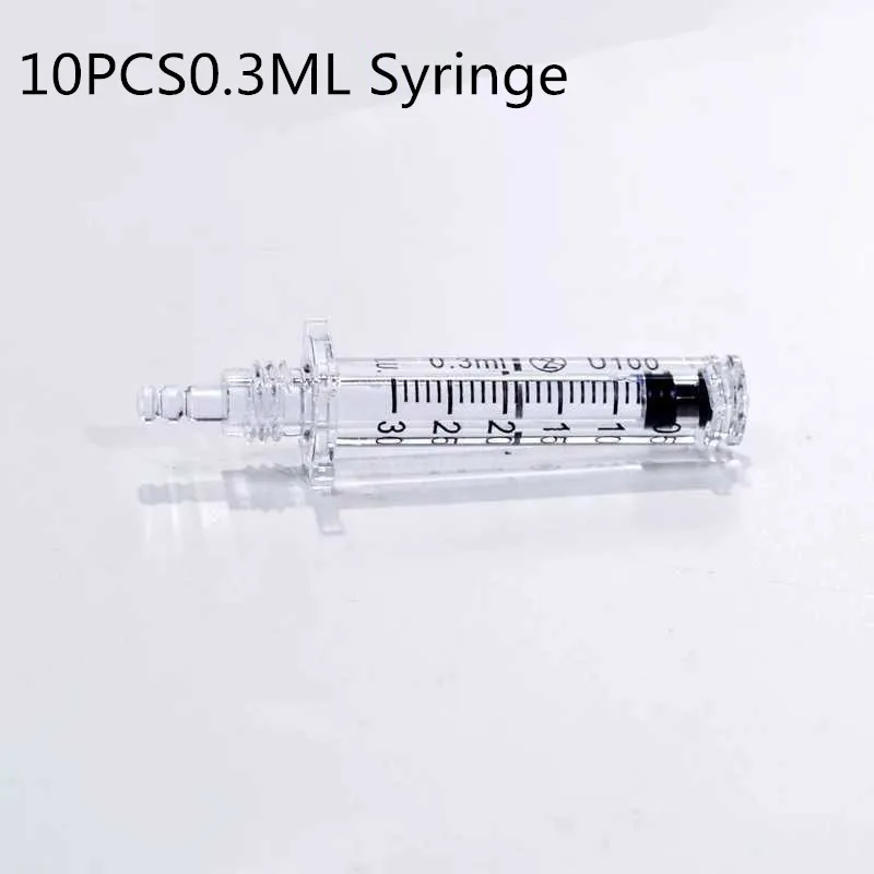 10Pcs 0.3Ml Syringe Новинка, гиалуроновая ручка высокого давления, высокая плотность металла для против морщин, лифтинг губ, гиалурон, пистолет, распылитель, гиалуроновая кислота, ручка - Номер модели: 10Pcs 0.3Ml Syringe