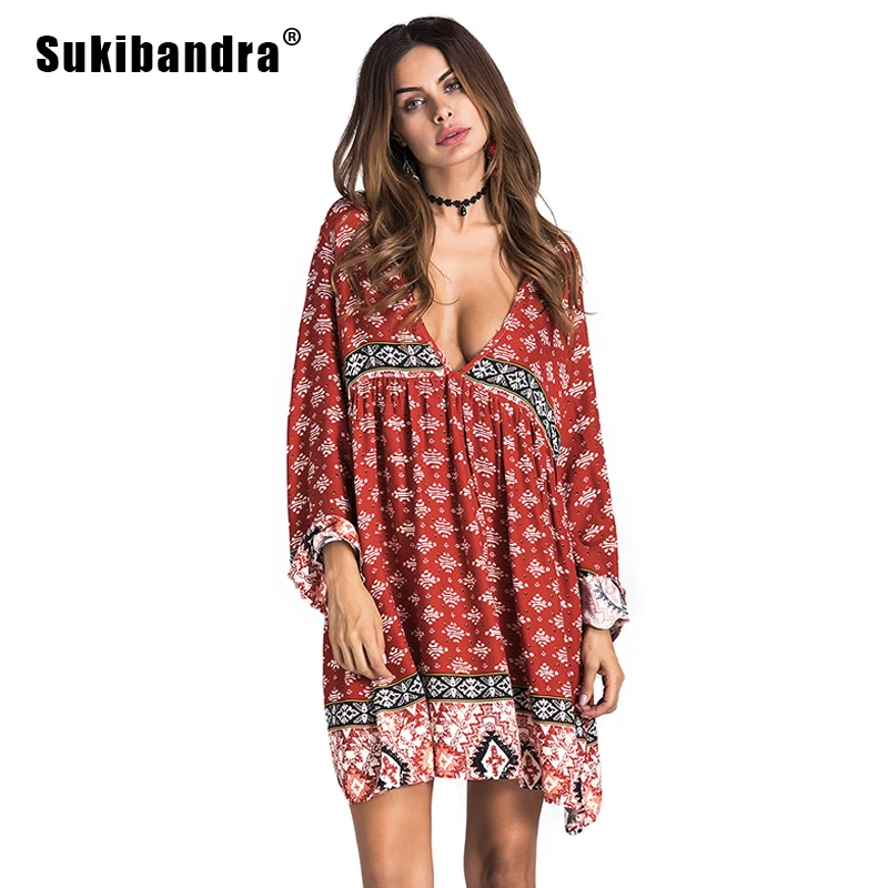 vestido boho chic curto