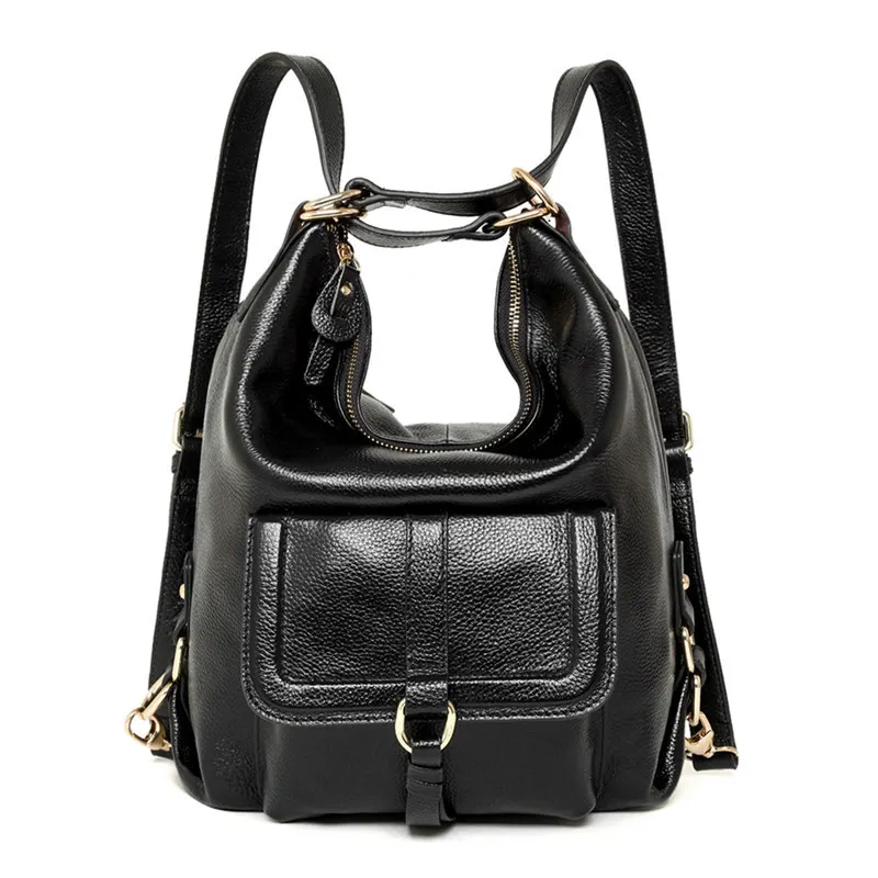 

Single-shoulder Bag Women's Genuine Leather Dual Purpose Korean-style Fashion WOMEN'S Bag Multi-functional College Style Full-gr