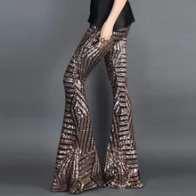 

Wide Leg long Flare Pants Sexy Black Silver Sequin Glitter High Waist Party Club XMAS Trousers Pants Outfit Streetwear Bell Pant