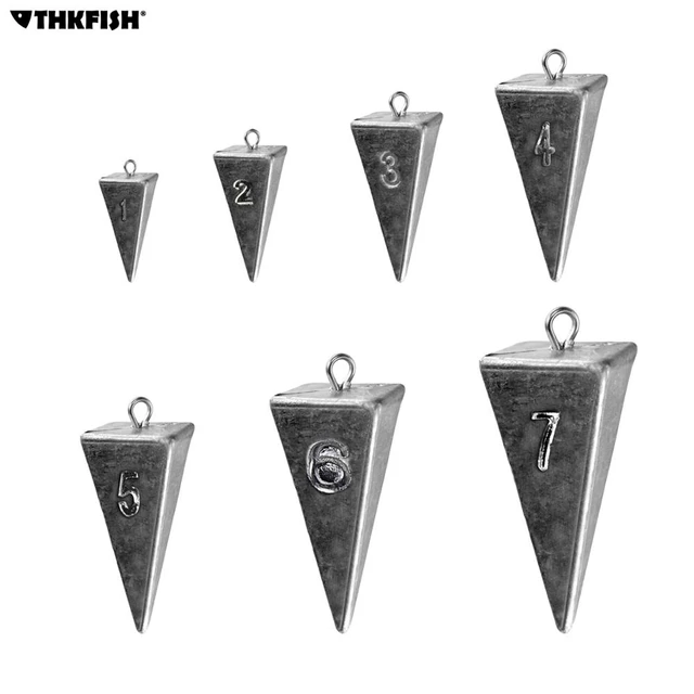 5pcs Pyramid Sinker Weights 1oz 2oz 3oz 4oz Fishing Lead Sinker