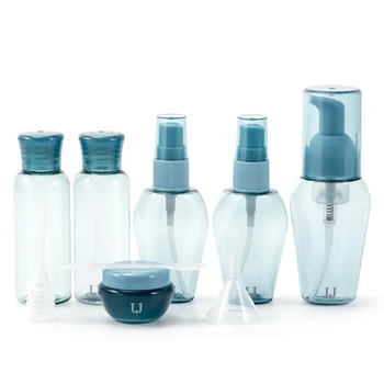

Travel Size Toiletry Bottles Set Cosmetic Makeup Liquid Containers Leakproof Travel Accessory with Storage Pouch Unisex