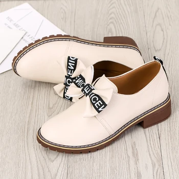 

Mid-heel single shoes female 2020 new wild student women's shoes British thick with soft sister small leather shoes tide Z405