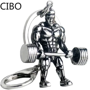 

2019 New Strong Athletic Label BELIEVE IN YOURSELF Pendant Keychain Gym Kettlebell Barbell Keychain