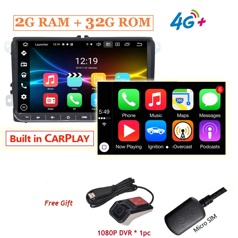 SilverStrong ips 9 дюймов Android9.0 4G Мобильный DVR GPS Радио Навигация для Golf6/Golf5/поло/PASSAT CC/Touran
