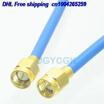 

EMS/ DHL 50pcs SMA male plug to SMA male straight Semi-rigid bule cable RG402 0.141" 6" cable 22j