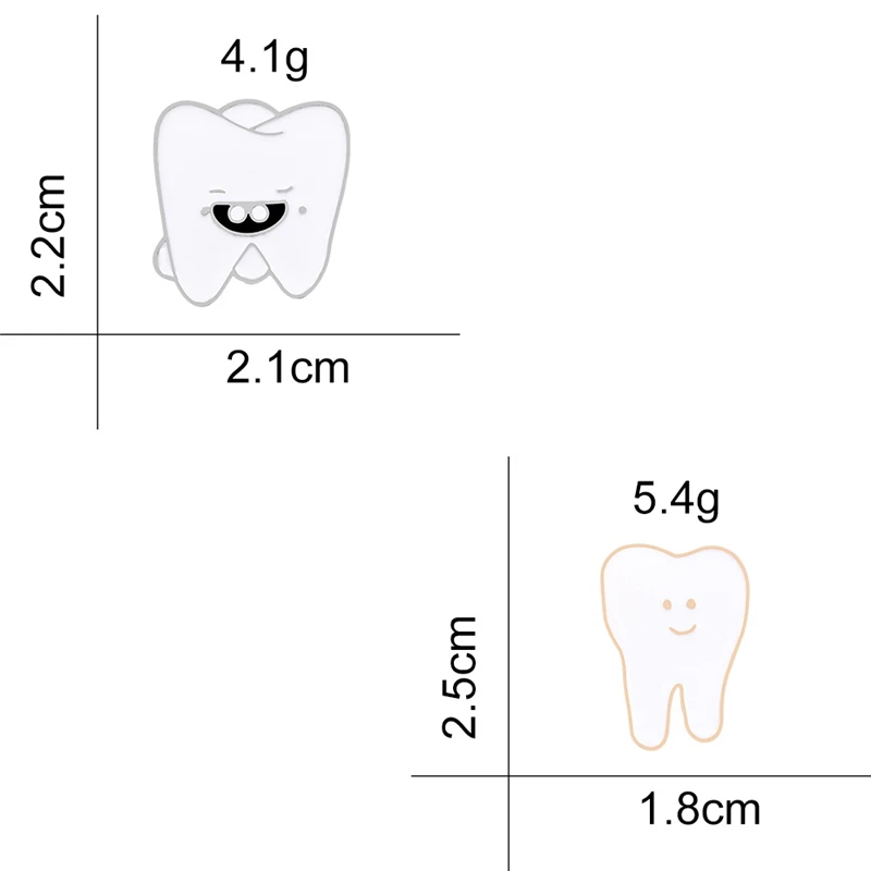 Мультфильм брошки в форме зуба забавные ювелирные изделия зуб медицинский орган эмаль булавки нагрудные рубашка сумка значок лучший друг дети подарки аксессуары