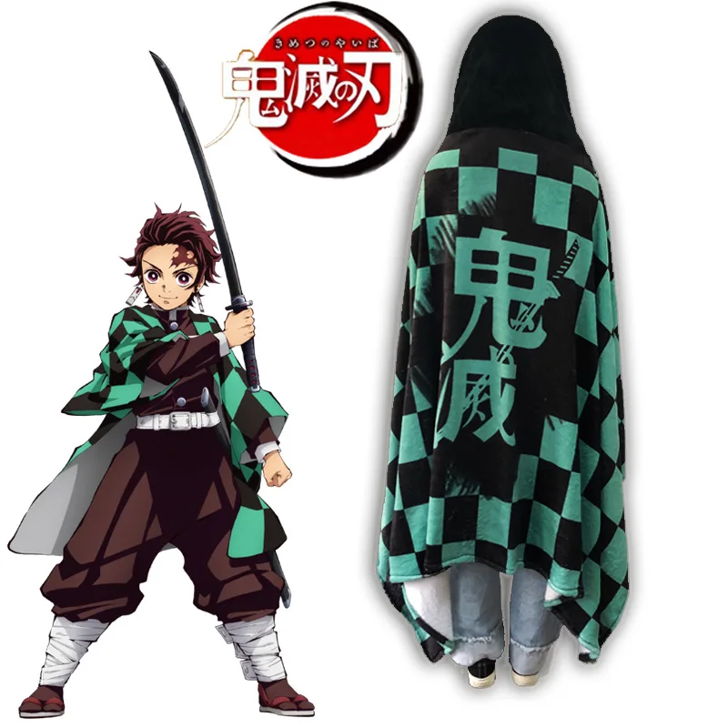 Плащ для косплея Демон убийца Kimetsu No Yaiba аниме Kamado Tanjirou карнавальный костюм
