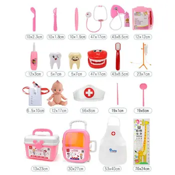 

21Pcs/set Simulated Pretend Doctor Medical Carrying Case Suitcase Toys for Kids Children Educational Toy Tools 72XC