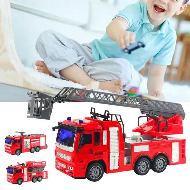 Remote Control Electric Spray Water Fireman Fire Truck Car Model Kids Toy Gift 5
