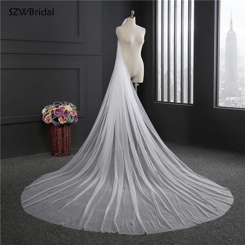 

New Arrival 3 Meter Wedding Veils White Ivory Bridal Veil Long Wedding Accesorios Bridal Headwear Novia Boda Velos With Comb