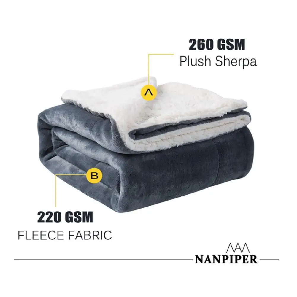 Зимнее кашемировое одеяло, толстое Двухслойное фланелевое одеяло ...