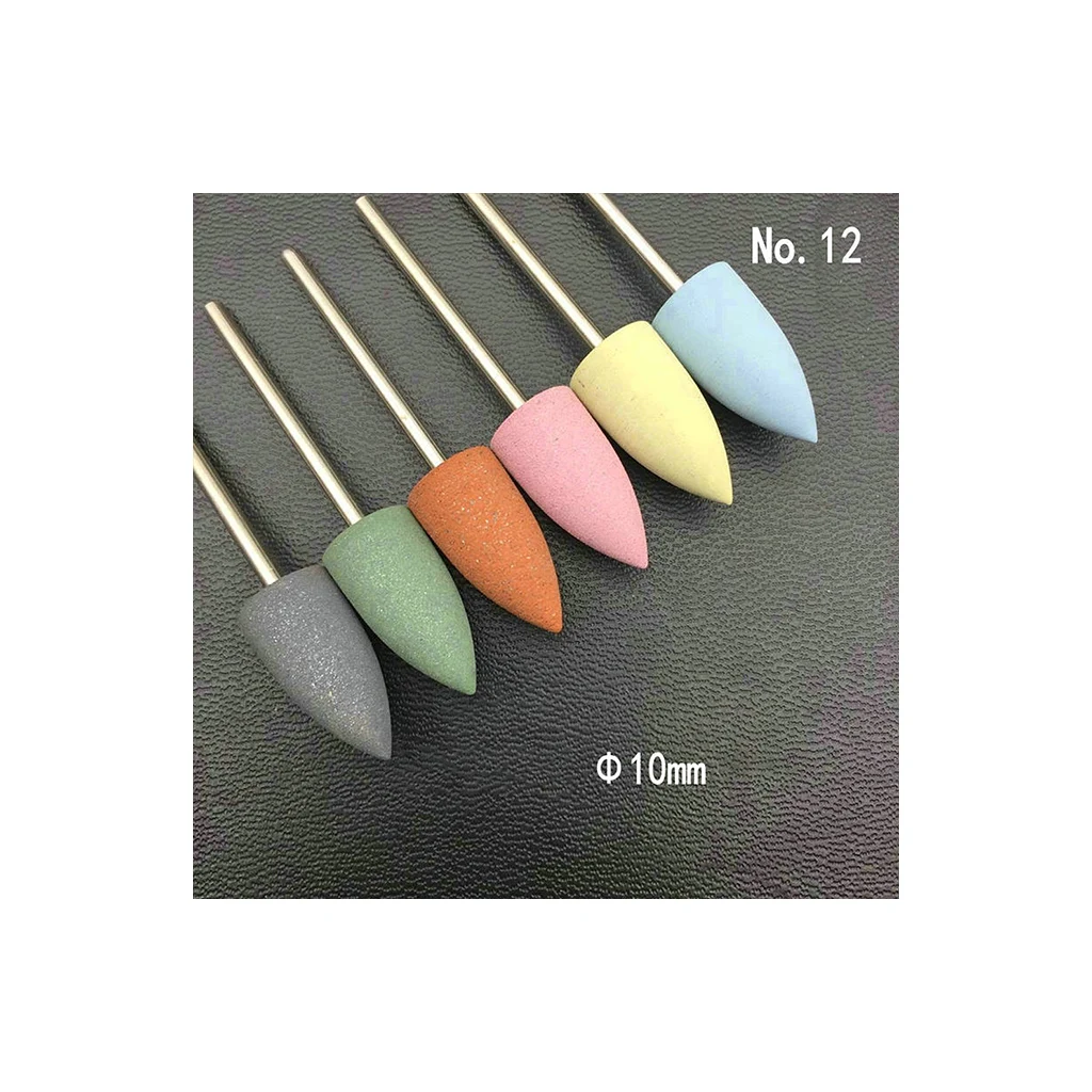 6pcs/set Rubber Silicon Nail Drill Milling Cutter for Manicure Bit Flexible Polisher Machine Electric Nail File Art Tools M7DB - Цвет: No.12