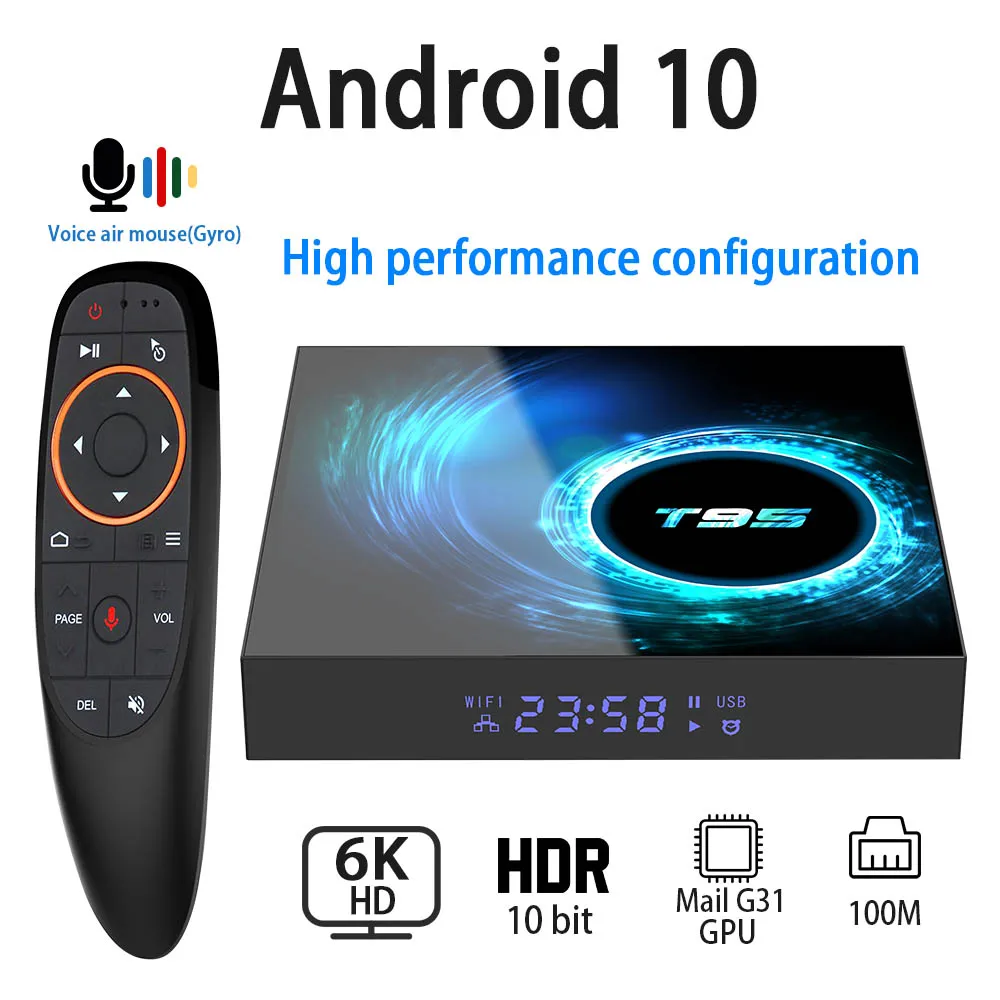 ТВ приставка Android 10 0 6K 4K 1080P Youtube H616 Четырехъядерный 4 ГБ 32 64 Гб H.265 Wifi 2 4G медиаплеер