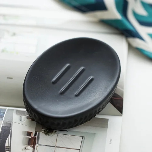Nordic black ceramic bathroom accessories Washing set hotel Household soap dispenser Toothbrush holder soap dish mx6171609 - Цвет: Soap dish