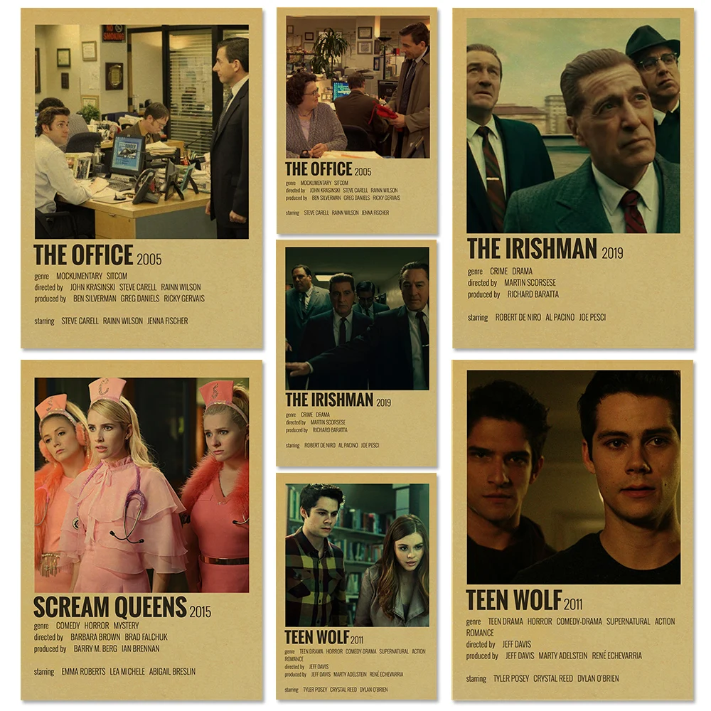 Classic TV Show Vintage Kraft Paper Posters THE OFFICE TEEN WOLF IRISHMAN Retro Home Wall Decor Poster Art Painting Pictures | Дом и сад