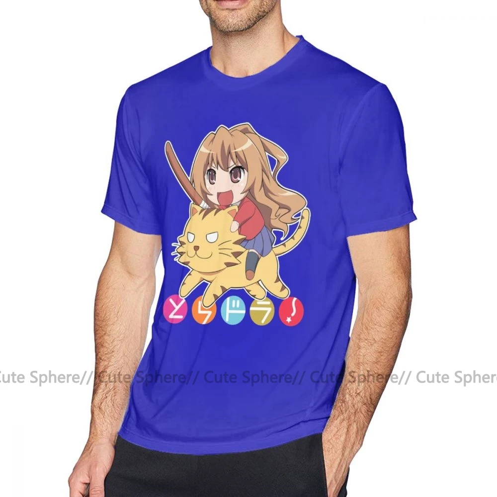 Toradora футболка крутая Toradora футболка Chibi Мужская забавная футболка плюс размер Классическая футболка с коротким рукавом и принтом 100 хлопок - Цвет: Blue