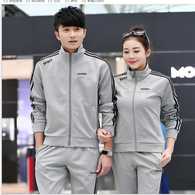 

MEN'S Sport Suit Couples Sports Clothing Women's 2019 New Style Set Long Sleeve Sportswear Athletic Clothing Men's Customizable