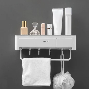 

Storage In The Bathroom Suction Wall-mounted Storage Racks Towel Bath Organizer For Kitchen WC Home Garden Bathroom Accessories