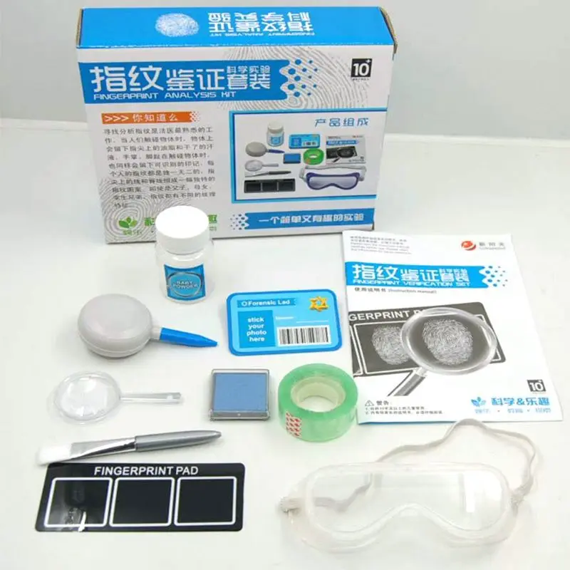 

Children Fingerprint Verification Analysis Kit DIY Science Forensic Experiment Educational Toys Kids Gift Set Role Play