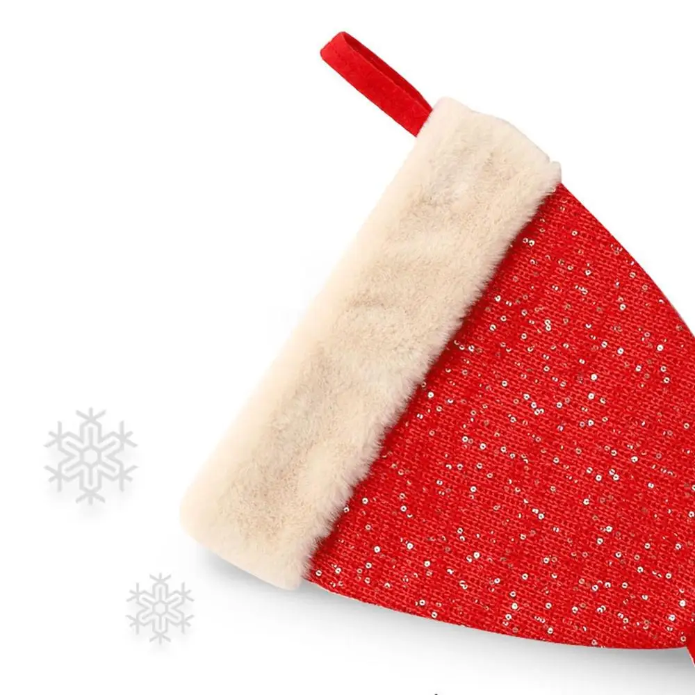 Festival Home Decoration Christmas Stocking Hanging Rope Fishtail Shape Unique Christmas Gift Bag Portable Christmas Candy Bag