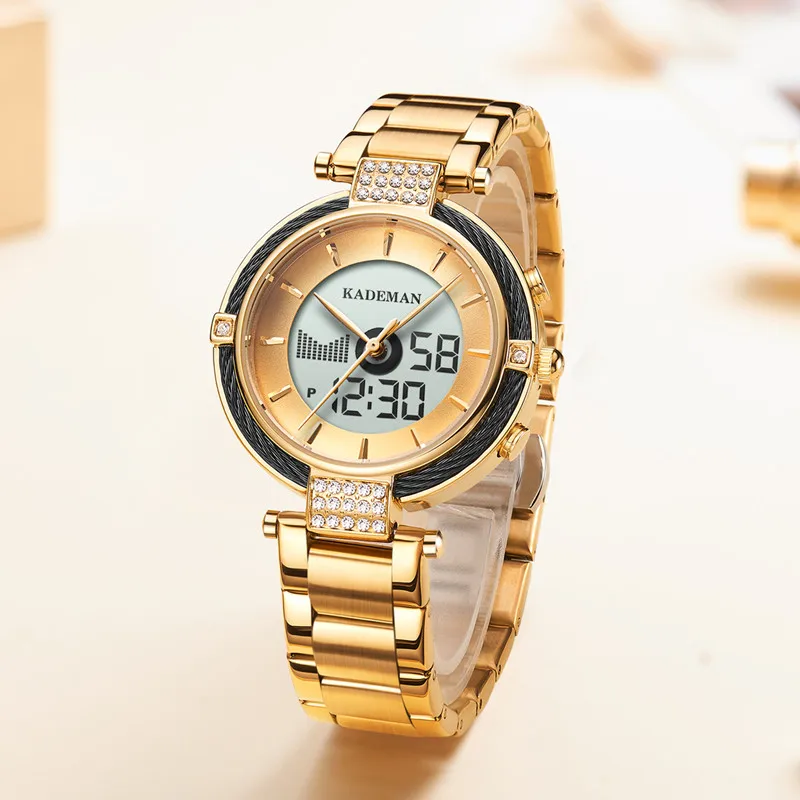  KADEMAN Ladies Watches Luxury Gifts TOP Brand LCD Business Women Watch Fashion Bracelet Female Digi