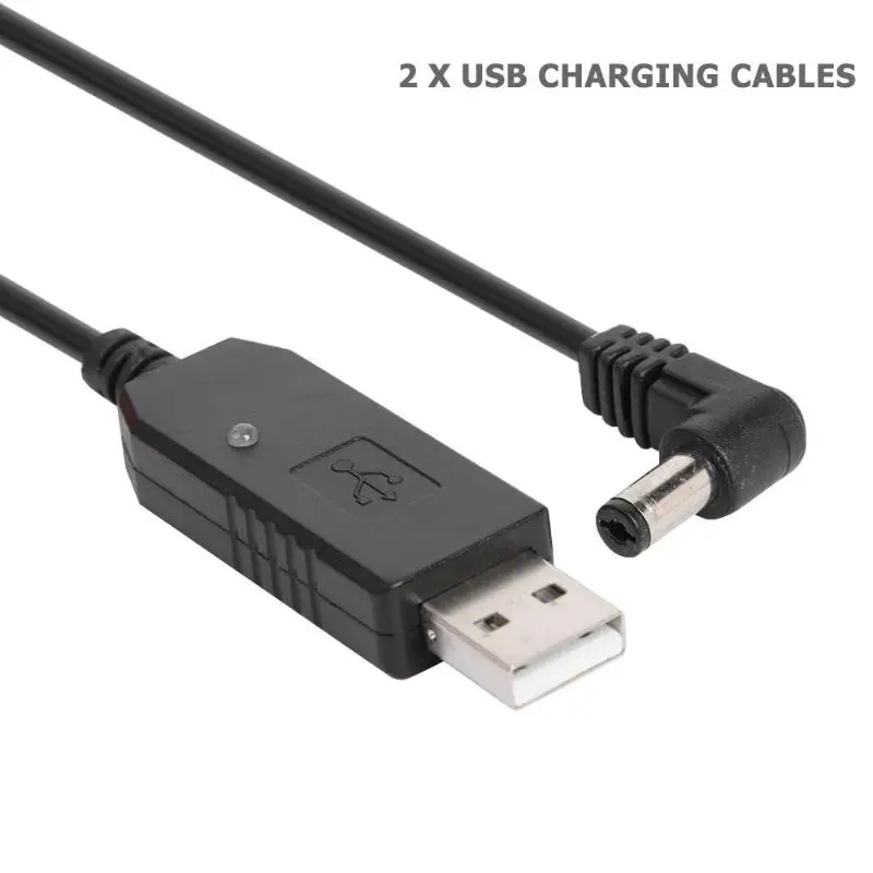 2 шт. кабели для зарядного устройства USB 5V до 10V практические прочный со светодиодным индикатором светильник для BaoFeng UV-5R UV-82 UV-8D радио аксессуары