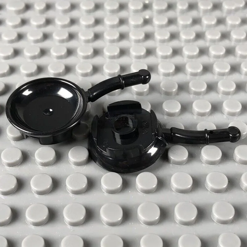 10pcs MOC Figures Accessories Food Kitchen Tools Frying Pan Kitchenware Cookware Building Blocks Bricks DIY Toys for Children (6)