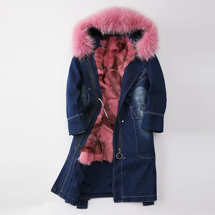 Yiwu New Arrival Removed Raccoon Fur Collar Fox Fur Liner Parka Overcoat Coat For Autumn And Winter Great Fur Coat