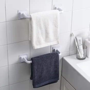 

1PCS Punch-free bathroom hook towel rack household kitchen rack bar cup suction wall-mounted paste slippers storage