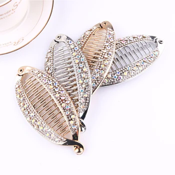 

Rhinestone Fish Shape Banana Hair Clips Ponytail Holder for Women Girls Banana Clips Crabs Claws Hair Styling Accessories