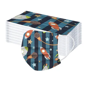 

Children's Face Mask 10/20/30/50 Pc Disposable Star Printed Breathable Mask Non-woven 3 Layers Ply Filter Mask Mondkapjes