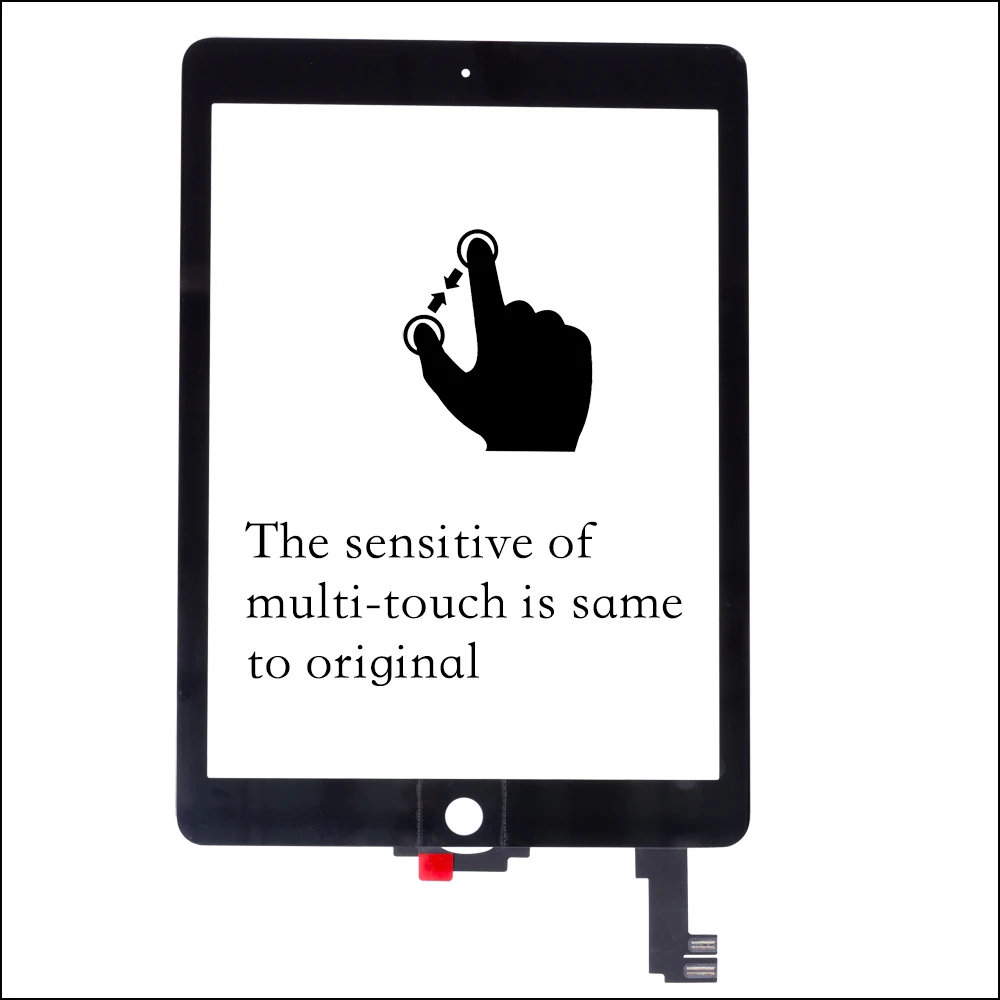 iPad Touch Screen Glass Digitizer Flex Cable A1567 A1566 Free Tools Tempered Glass For iPad Air 2