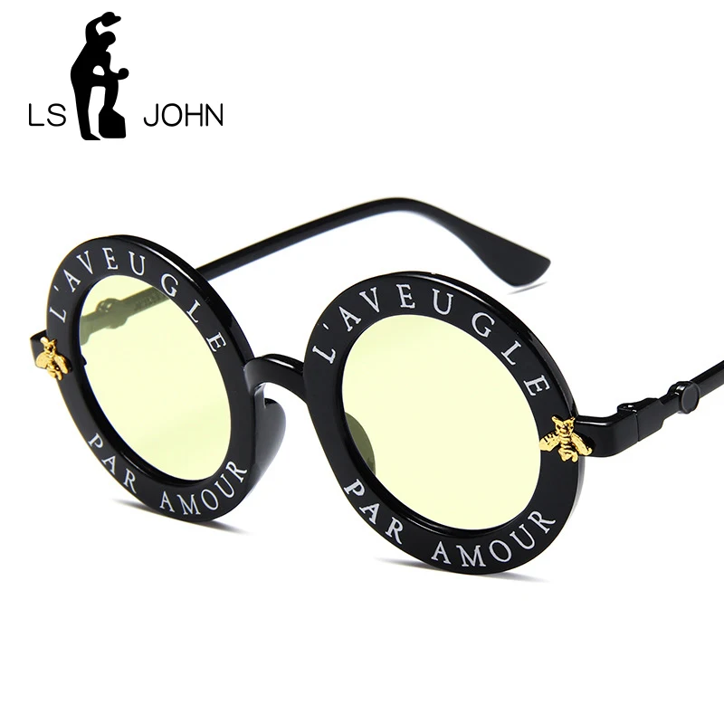 Солнцезащитные очки LS JOHN с градиентными линзами женские круглые брендовые