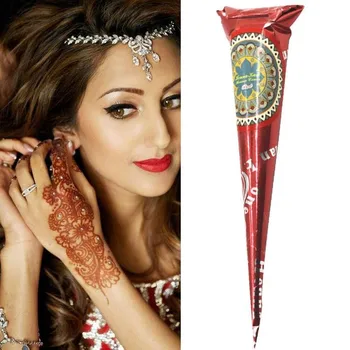 

1pcs Red Mehndi Body Paint Indian Henna Tattoo Paste Cone Temporary Mehndi Henna Tattoo Body Art Sticker Body Paint