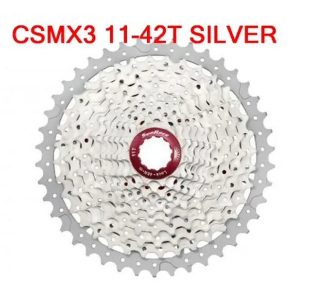 Sunrace 10 скоростная кассета CSMS3 CSMX3 11-40 т 42 46T велосипедная кассета для Shimano SRAM маховик 11-40 11-42 11-46 10s кассета - Цвет: MX3 11-42T Silver