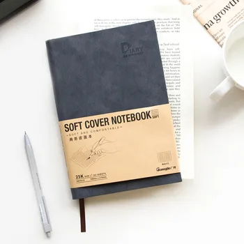 

Soft Gray Cover Office Notebook 144 Sheets Lined Paper Book Gift Free Shipping