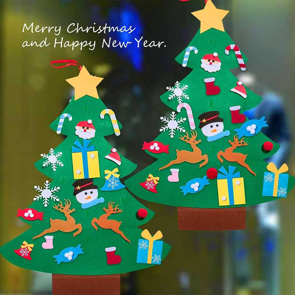 

Deer Santa Snowflake Christmas Tree Pendant DIY Harmless Kids Toy Wall Hanging Ornaments