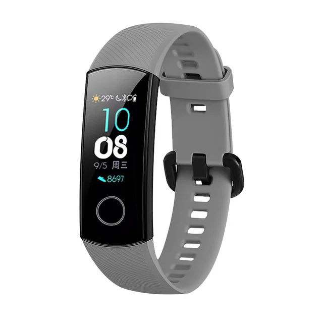 Серый Для оригинальных huawei Honor Band 4 NFC смарт-часы браслет силиконовый спортивный ремешок для Honor band 5 смарт-ремешок для часов Correa - Цвет ремешка: Серый