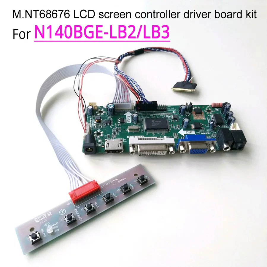 Для N140BGE-LB2/LB3/L24/LA2/LA3/LAA VGA HDMI DVI LVDS 40Pin WLED ноутбук панель М. NT68676 экран плата