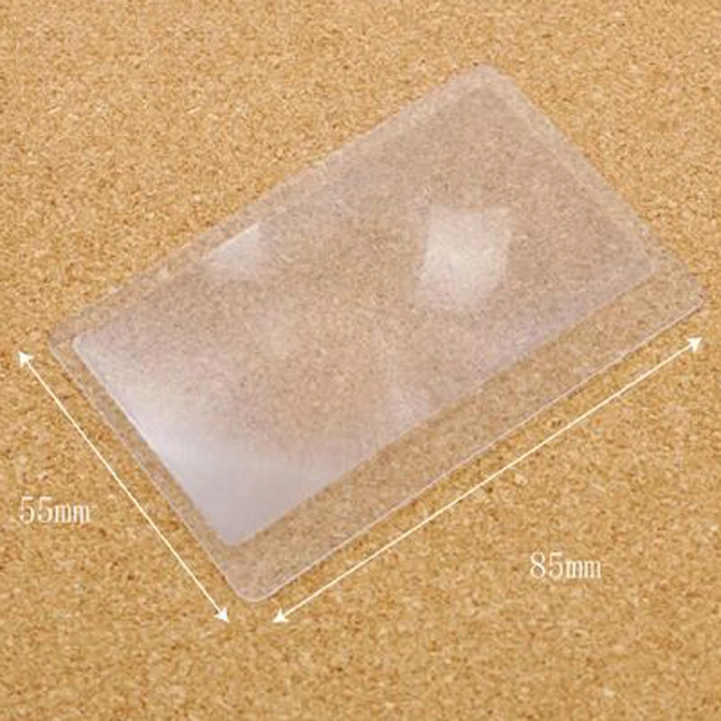Magnifiers Credit Card Shape 3X Transparent Magnification Magnifying Fresnel LENS Made of Plastics 10pcs magnifying glass