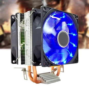 

CPU Cooler 4 Heat Pipes 3pin Dual Fan Cooler Quiet Cooling Fan Heatsink Radiator for Intel 775/1151/1155 for AMD AM3/4 Ryzen