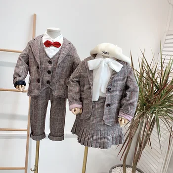 

Fashion Boys Girls Clothing Sets Spring Autumn Baby Kids Blazer Suits Toddler Tracksuit Children School Uniforms Kids Clothes
