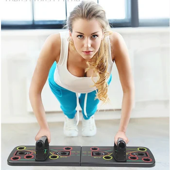 

9 In 1 Adjustable Push Up Board With Resistance Band Foldable Exercise Push-up Stand Home Training Fitness Equipment