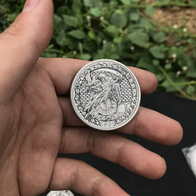 Aqumotic Grim Reaper Coin Funny United States Morgan Wanderer Coin Death Scythe Time Flies Commemorative Coins Non Currency Coins Aliexpress