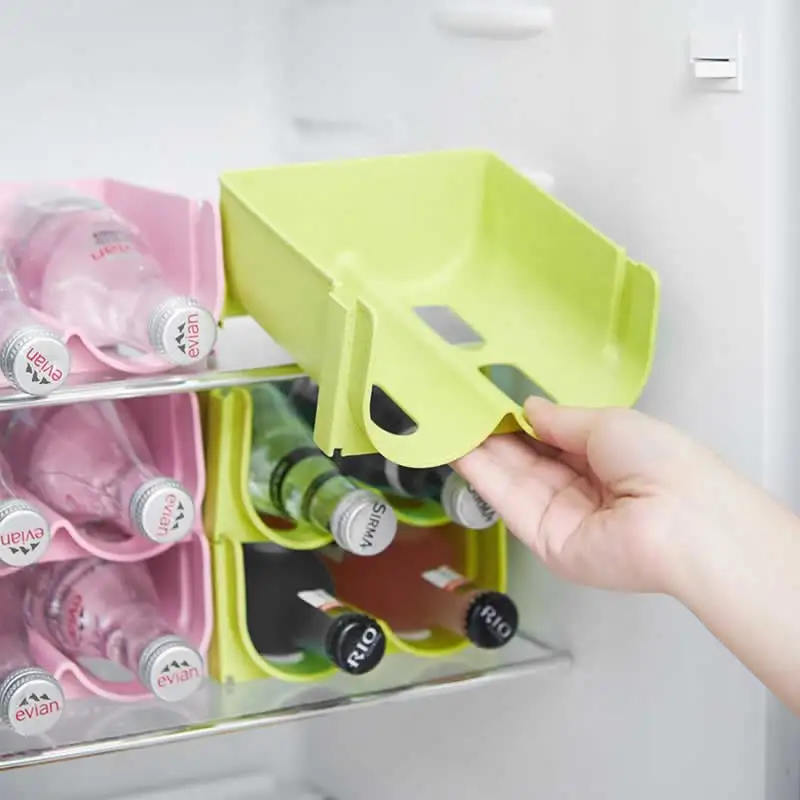 

Refrigerator Drawer Beverage Storage Box Can Dispenser Cans Anti-fall Storage Rack Glass Beer Bottle Rack Drink Storage Holder