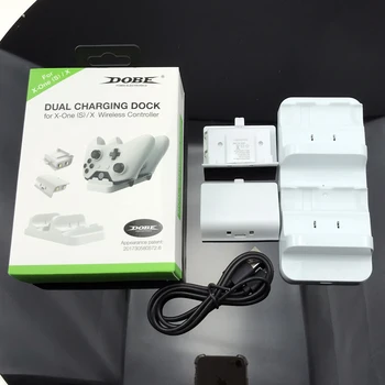 

White 2pcs Rechargeable Batteries with Dual Charging Dock Controller Charger for XBOX ONE Rechargeable Battery pack