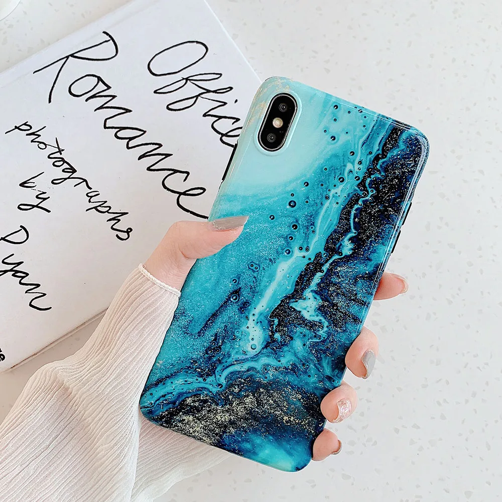 No.1 Синий Морской телефон чехол для iPhone 6 6s 7 8 Plus Полный корпус океан чехлы для iPhone XR 11 Pro XS MAX X Мягкая силиконовая задняя крышка оболочка - Цвет: No.1