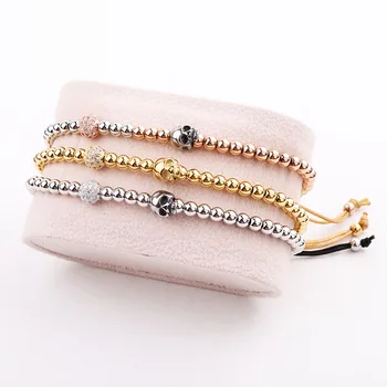 JARAVVI Men Bracelet High Quality Stainless Steel Beads Skull Charm Adjustable Bracelet Men Jewelry Gift