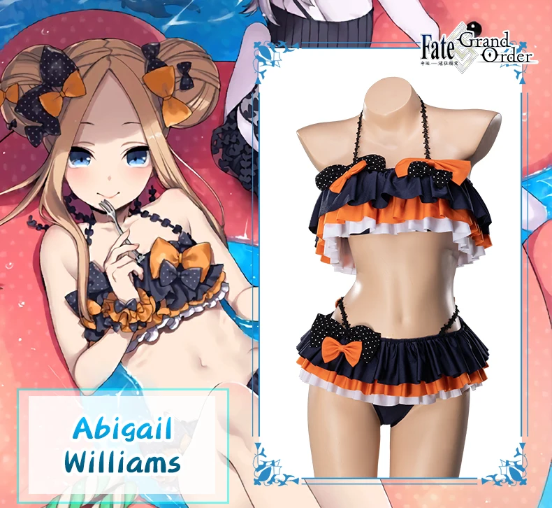 Uwowo FGO Fate Grand Order Абигейл Вильямс косплей костюм лолита купальник пляжное купальное бикини Аниме Костюм